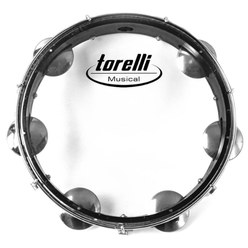 Pandeiro Torelli 10" Pele Cristal ABS Preto TP348PT com Platinelas de Alumínio