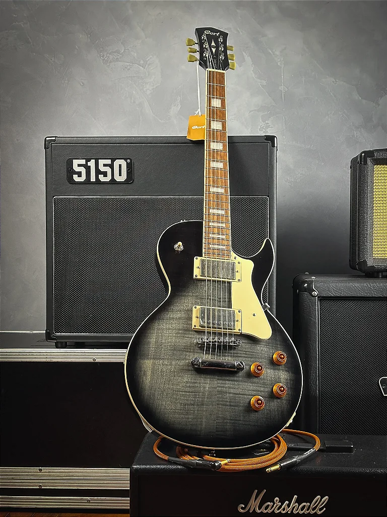 Guitarra Cort CR250 TBK Trans Black com Captadores Voiced Tone