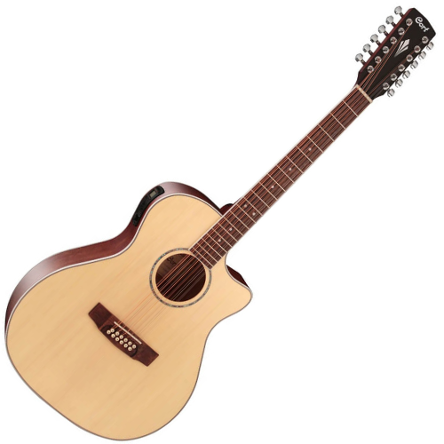 Violão Cort GA MEDX 12 Grand Regal 12 Cordas Open Pore Eletroacústico com Tampo Spruce Corpo Mogno Braço Mogno Escala Laurel 20 Trastes CE306T com EQ e Afinador