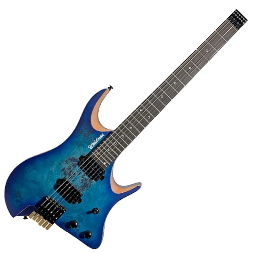 Guitarra Waldman WHL500-BLS Blue Satin Headless Premium com Captadores WLD Custom e Bag