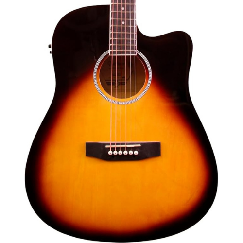 Violão Eletroacústico Waldman DCE 141 VS Folk Aço e Pré-amplificador EQ-3RT