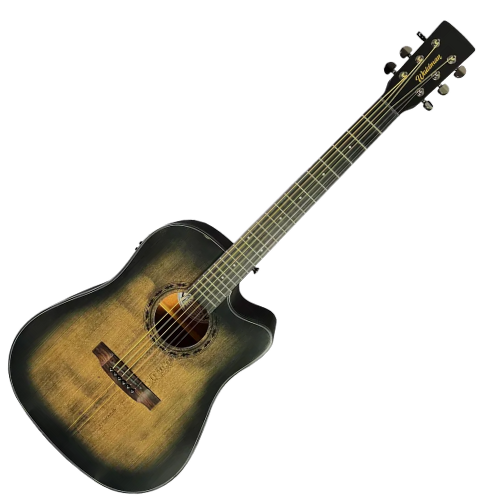 Violão Eletroacústico Aço Waldman DCEX-1141 BKB Preto com Tampo Sólido e Bag