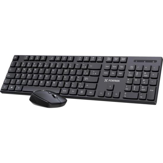 Kit Mouse e Teclado Fortrek CW11 Wireless Preto