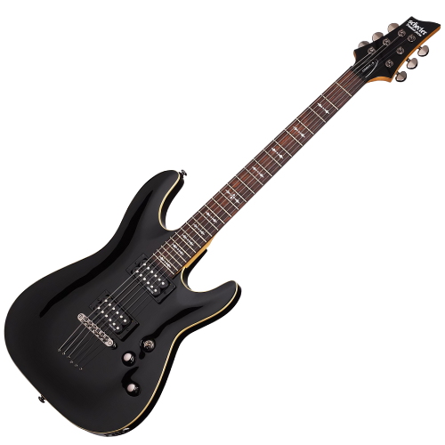 Guitarra Schecter Omen-6 BLK Gloss Black com Diamond Plus e Tune-O