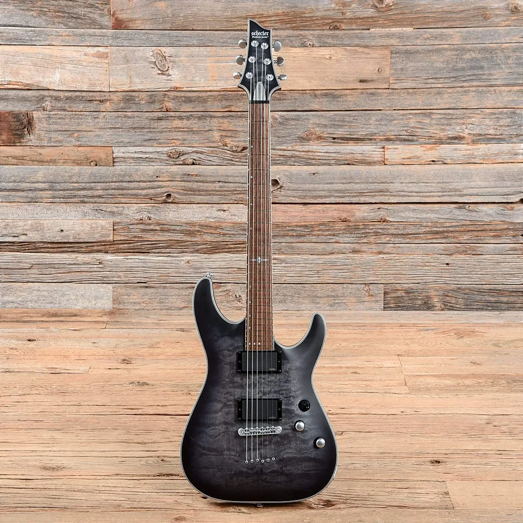 Guitarra Schecter C-1 Platinum SBK Satin Black com EMG 81/85 e Ultra Access Neck Joint 790