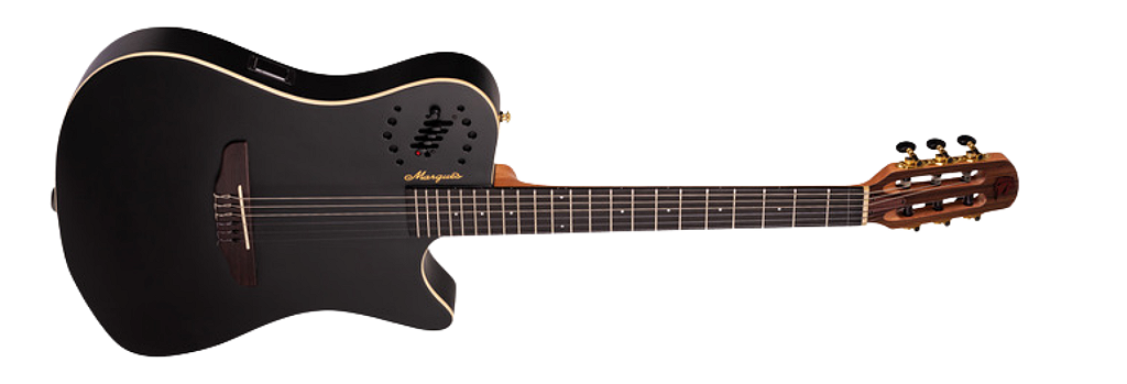 Violão Eletroacústico Marquês VN-12BKSEQ Nylon Clássico Cutaway Preto Fosco
