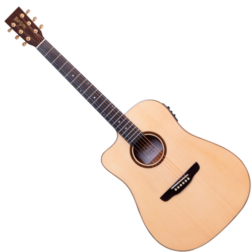Violão Eletroacústico Rozini Premium Folk RX320.AT.N.CT.LP Natural Canhoto com Tampo Maciço Spruce e Captação Fishman Presys+