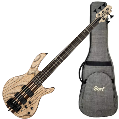 Contrabaixo Cort A5 Ultra Ash ENB Etched Natural Black 5 Cordas