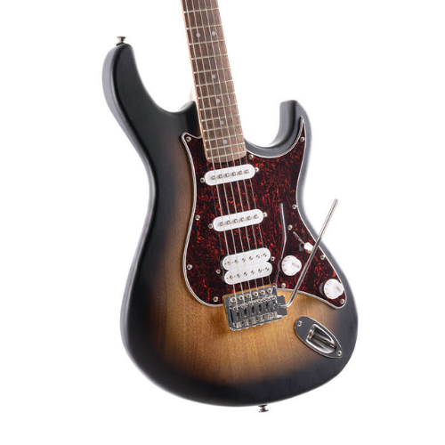 Guitarra Cort G110 OPSB Open Pore Sunburst com Captadores Powersound HSS e Ponte Vintage Tremolo