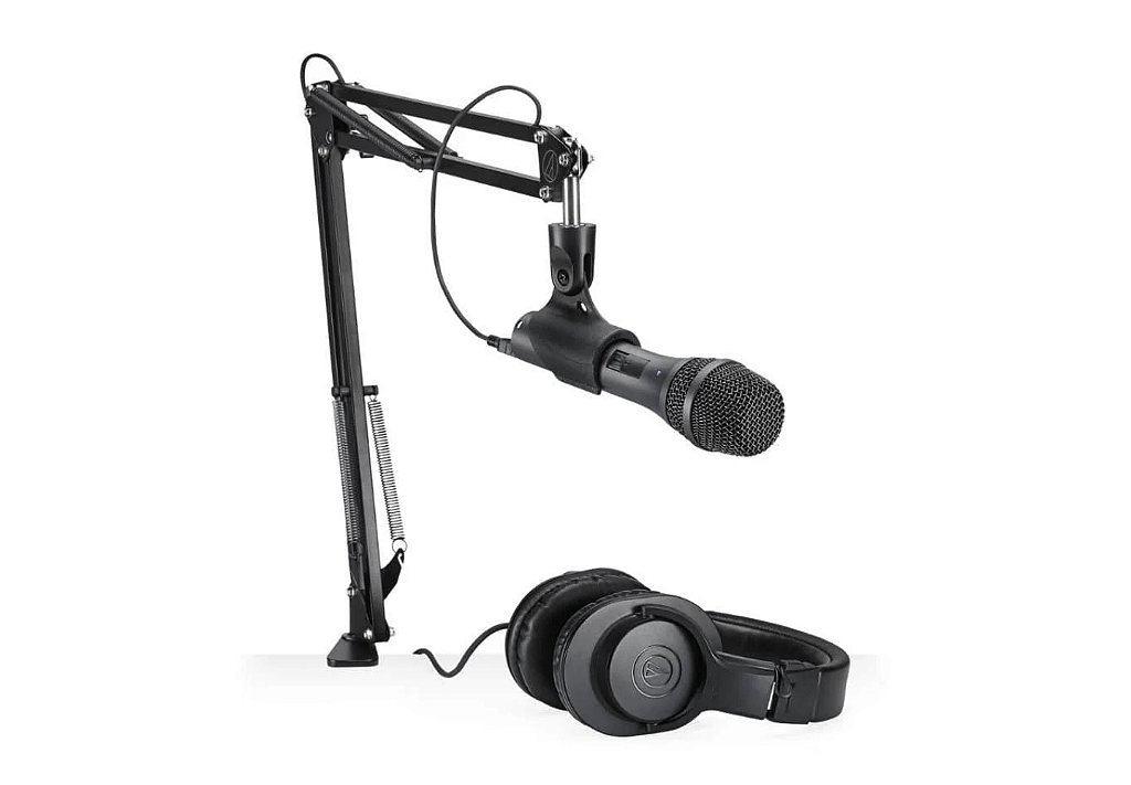 Microfone Dinâmico USB/XLR Audio-Technica AT2005USBPK Kit Streaming Podcast com Headphones ATH-M20x