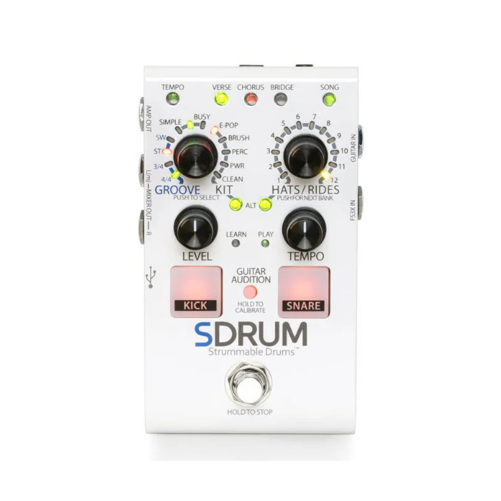 Máquina de Bateria SDRUM V04 Digitech - Strummable Drums para Guitarristas e Baixistas com BeatScratch