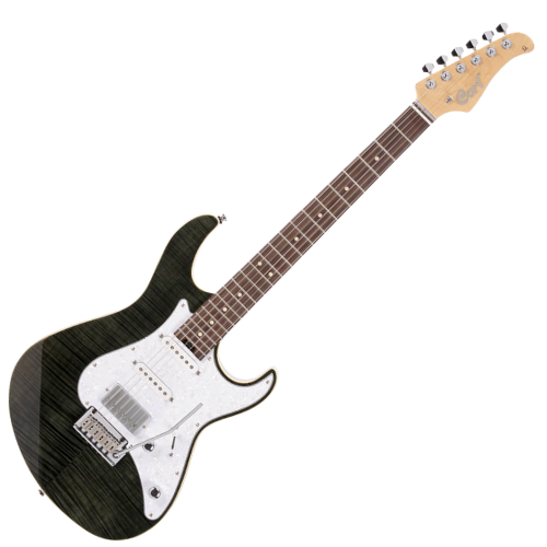 Guitarra Cort G280 Select TBK Trans Black com Captadores Voiced Tone VTS-63 e VTH-77 e Ponte CFA-III Tremolo e Bag