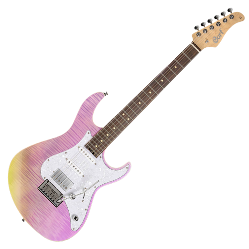Guitarra Cort G280 Select TCP Trans Chameleon Purple com Captadores Voiced Tone VTS-63 e VTH-77 e Ponte CFA-III Tremolo e Bag