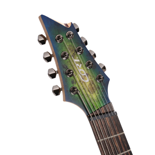 Guitarra Cort KX508 MSII MBB Mariana Blue Burst 8 Cordas com Captadores Fishman Fluence Modern Humbucker e Ponte Hipshot