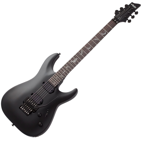 Guitarra Schecter Damien-6 FR Satin Black com Captadores Schecter USA SuperCharger Mach-6 e Ponte Floyd Rose Special 2471