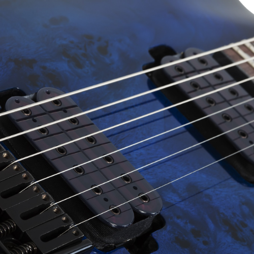 Guitarra Schecter Omen Elite-6 See Thru Blue Burst com Captadores Diamond Heretic HH e Ponte Hardtail String-Thru 2452