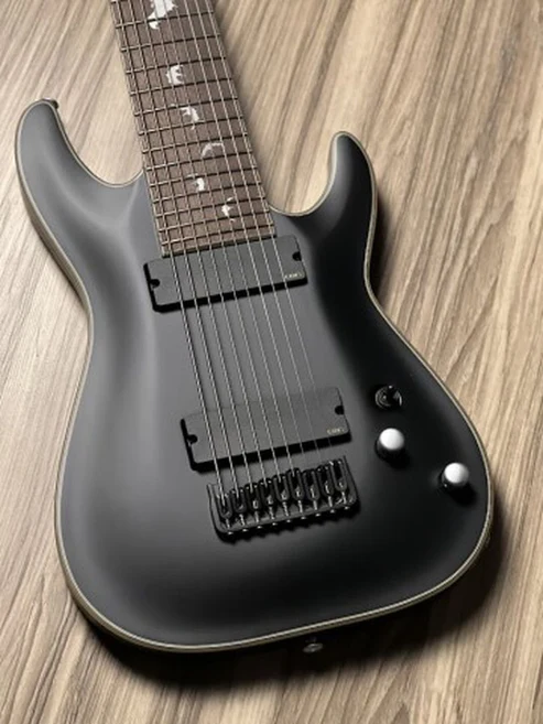 Guitarra Schecter Damien Platinum-9 SBK Satin Black 9 Cordas com Captadores EMG 909 e Ponte Fixa 1193