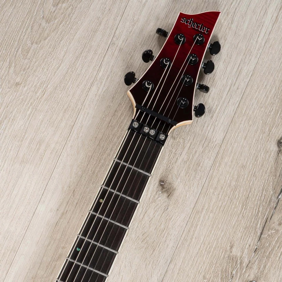 Guitarra Schecter C-7 FR S SLS Elite BBS Blood Burst 7 Cordas com Captadores Fishman Fluence, Sustainiac e Ponte Floyd Rose 1374