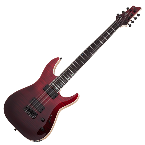 Guitarra Schecter C-7 SLS Elite Blood Burst 7 Cordas com Captadores Fishman Fluence Modern Humbucker e Ponte Hipshot Hardtail 1372