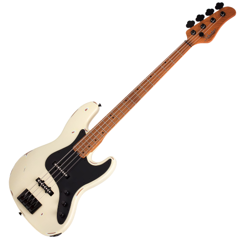 Contrabaixo Schecter J-4 Sixx WIV Worn Ivory com Captadores EMG 35J e 35P4 e Ponte Schecter Custom String-Thru 355