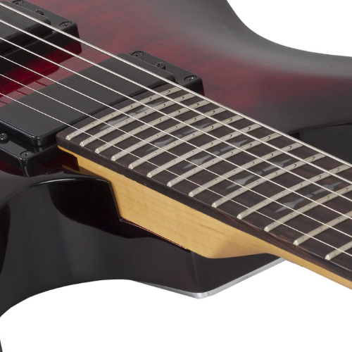 Guitarra Schecter Demon-6 CEP Cat's Eye Pearl com Captadores Schecter USA SuperCharger Mach-6 e Ponte Hipshot Hardtail 3680