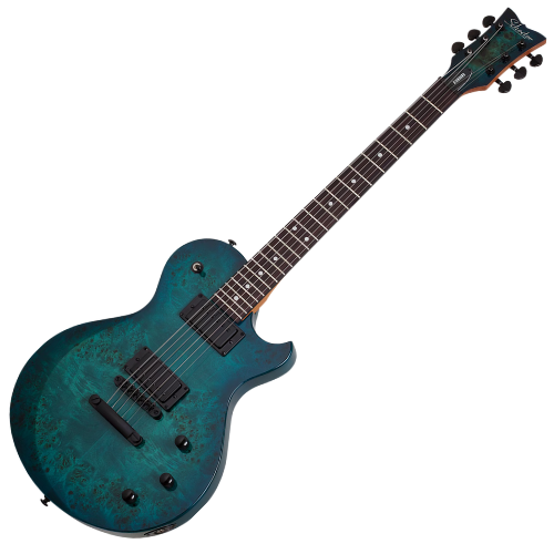 Guitarra Schecter Solo-II Standard Ocean Blue Burst Burl com Captadores Schecter USA SuperCharger Mach-6 e Ponte Hipshot Hardtail 3959