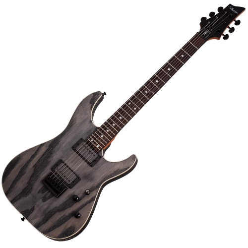 Guitarra Schecter C-1 Standard CS Charcoal Satin com Captadores Schecter USA SuperCharger Mach-6 HH e Ponte Hipshot Hardtail 3951