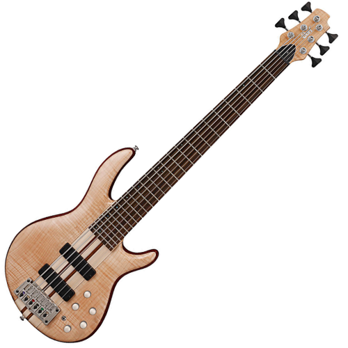 Contrabaixo Cort A6 Plus FMMH OPN Open Pore Natural 6 Cordas com Captadores Bartolini MK-1 e Ponte Hipshot TransTone