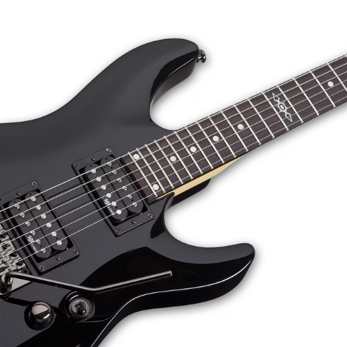 Guitarra Schecter C-1 FR SGR BLK Gloss Black com Captadores Schecter Diamond Plus HH e Ponte Floyd Rose Special 3835