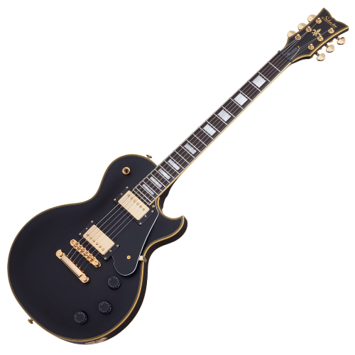 Guitarra Schecter Solo-II Custom ABSN Aged Black Satin com Captadores Schecter Diamond Plus HH e Ponte TonePros Locking Tune-O-Matic String-Thru 658