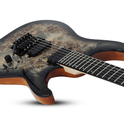 Guitarra Schecter C-6 Pro FR CB Charcoal Burst com Captadores Schecter Diamond Decimator HH e Ponte Floyd Rose 1000 Series 3634