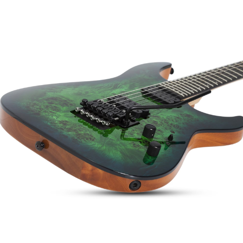 Guitarra Schecter C-6 Pro FR AQB Aqua Burst com Captadores Schecter Diamond Decimator HH e Ponte Floyd Rose 1000 Series 3635