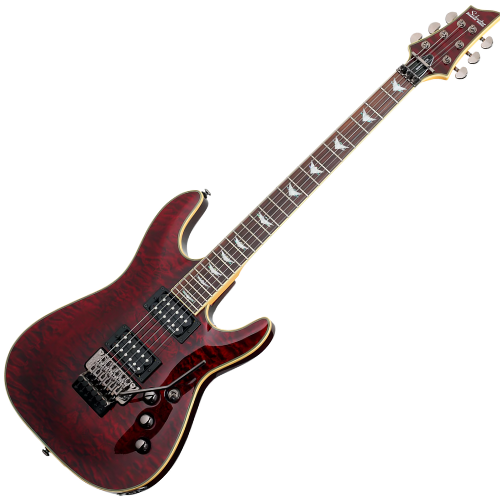 Guitarra Schecter Omen Extreme-6 FR BCH Black Cherry com Captadores Schecter Diamond Plus HH e Ponte Floyd Rose Special 2006