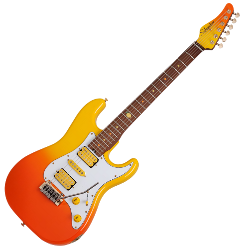 Guitarra Schecter Tori Ruffin Freak Juice Traditional Juice Burst com Captadores Schecter USA SuperCharger Mach-6 HH e Ponte Hipshot Hardtail String-Thru 2299