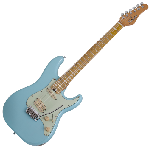 Guitarra Schecter MV-6 SSB Super Sonic Blue com Captadores Schecter Diamond 351 SSS e Ponte Schecter 2-Point Tremolo 4203