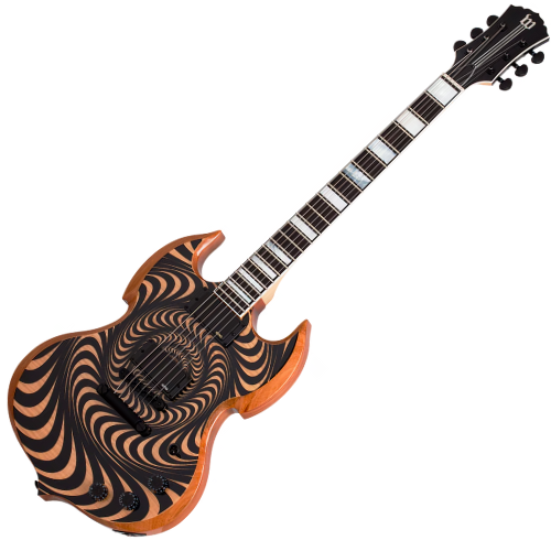 Guitarra Schecter Wylde Audio Barbarian Psychic Bullseye Rawtop com Captadores EMG 81/85 e Ponte TonePros 4525