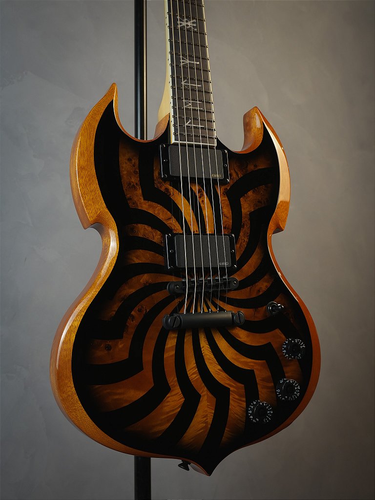 Guitarra Schecter Wylde Audio Barbarian Buzzsaw Charcoal Burst com Captadores EMG 81/85 e Ponte TonePros 4540