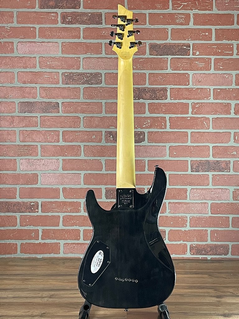 Guitarra Schecter Omen Extreme-7 STBLK See-Thru Black 7 Cordas com Captadores Schecter Diamond Plus e Ponte Tune-O-Matic 2007
