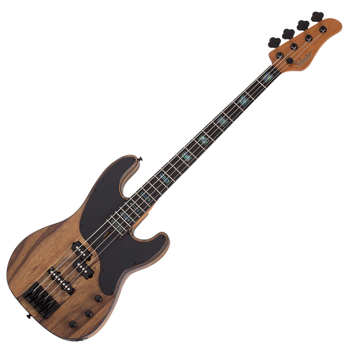 Contrabaixo Schecter Model-T-4 Exotic NS Natural Satin com Captadores EMG 35P4/35J e Ponte Schecter Custom Bass String Thru 2832