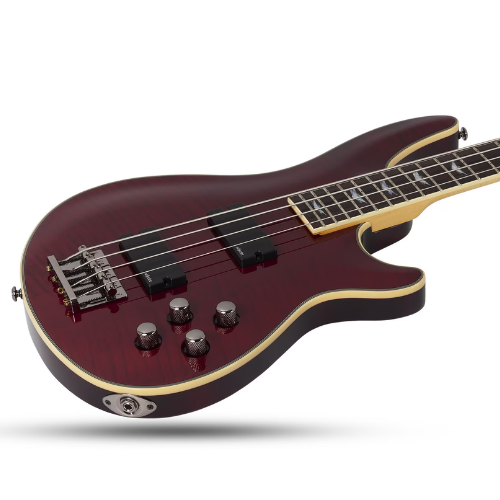 Contrabaixo Schecter Omen Extreme-4 Black Cherry com Captadores Schecter Diamond Bass e Ponte Schecter Diamond Bass 2040