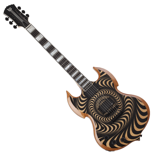 Guitarra Schecter Banshee Elite-6 Psychic Bullseye Rawtop LH Cat's Eye Pearl Canhota Captadores Schecter USA SuperCharger Mach-6 Hipshot Hardtail 4530