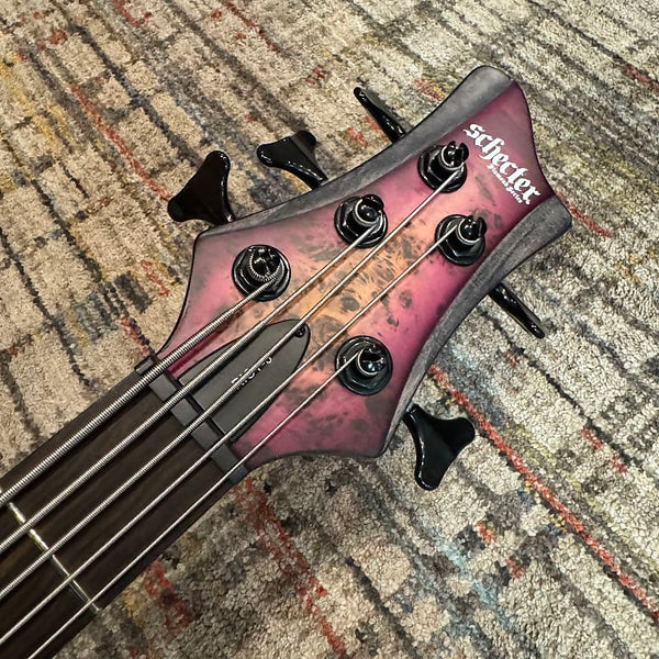 Contrabaixo Schecter Riot-5 Aurora Burst com Captadores EMG P/J e Ponte Schecter Custom Bass 1452