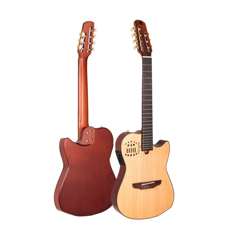 Violão Eletroacústico Marquês 7-VN-130NSEQ 7 Cordas Super Flat Natural Fosco Maciço com Fishman Clasica III