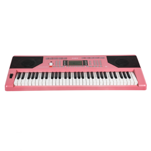Teclado Digital Acordes K189 Rosa com 61 Teclas Sensíveis ao Toque e 300 Timbres