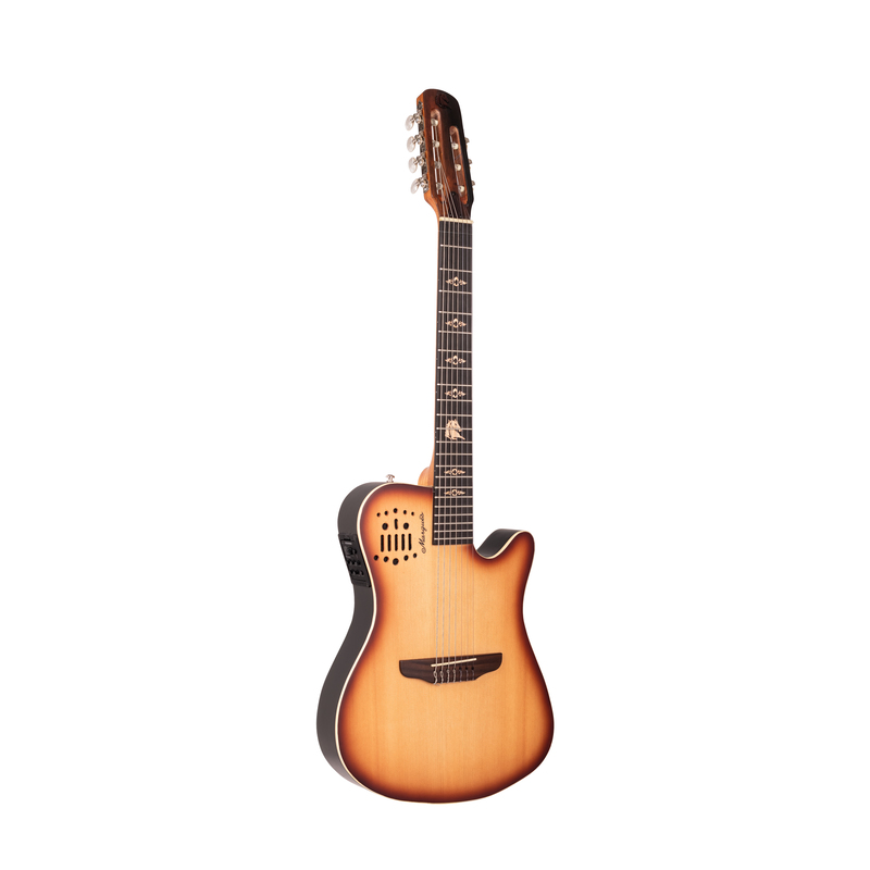 Violão Eletroacústico Marquês 7-VN-145NBEQ 7 Cordas Super Flat Natural Sombra com Fishman Clasica III