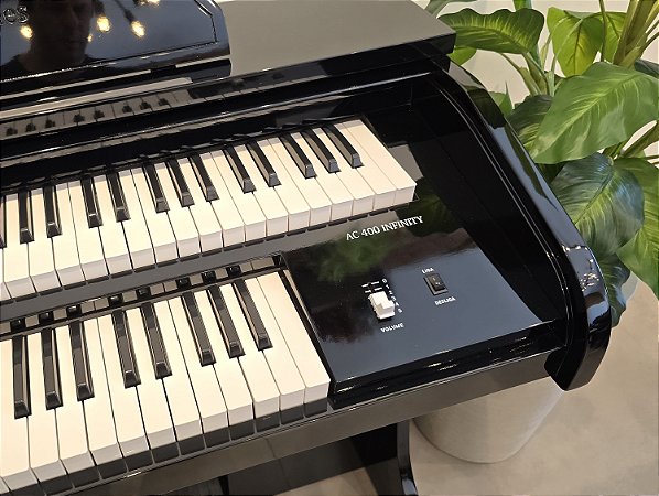 Órgão Digital Acordes AC400 Preto com Teclados Waterfall e 128 Timbres GM