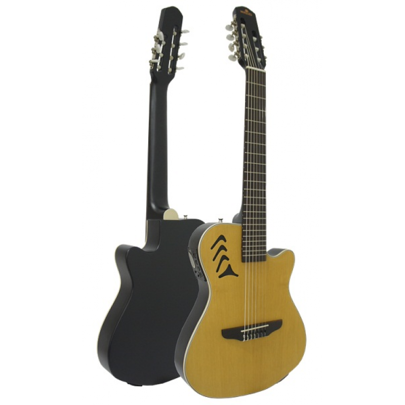 Violão Eletroacústico Marquês 7-VN-23NSEQ 7 Cordas Super Flat Natural Fosco com MET-A08
