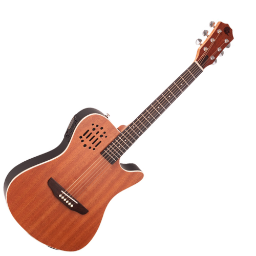 Violão Eletroacústico Marquês VA144 MGS EQ Flat Travel Baby Mahogany Fosco Aço com MET-A08