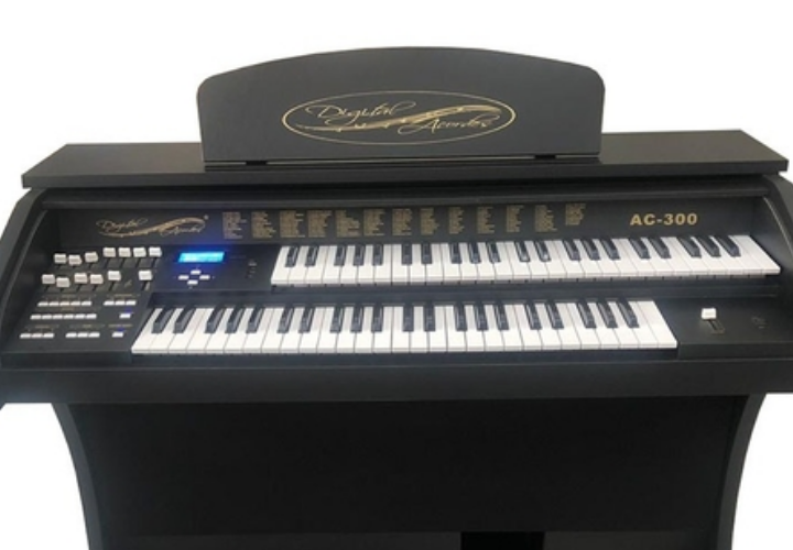 Órgão Eletrônico Digital Acordes AC300 Preto Fosco com 49 Teclas Superiores e Inferiores, Drawbars Configuráveis e Pedaleira de 13 Notas