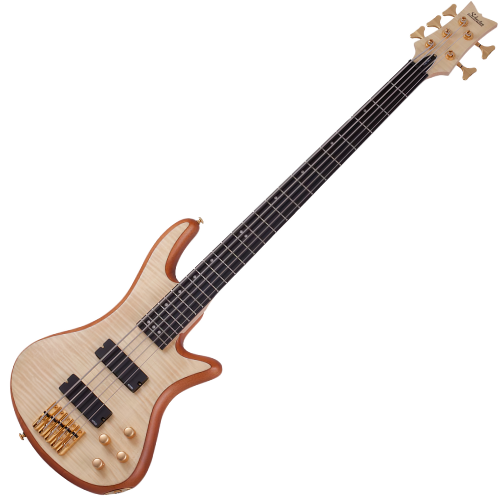 Contrabaixo Schecter Stiletto Custom-5 NAT Natural Satin com Captadores EMG 40HZ e Ponte Schecter Custom String-Thru 2541